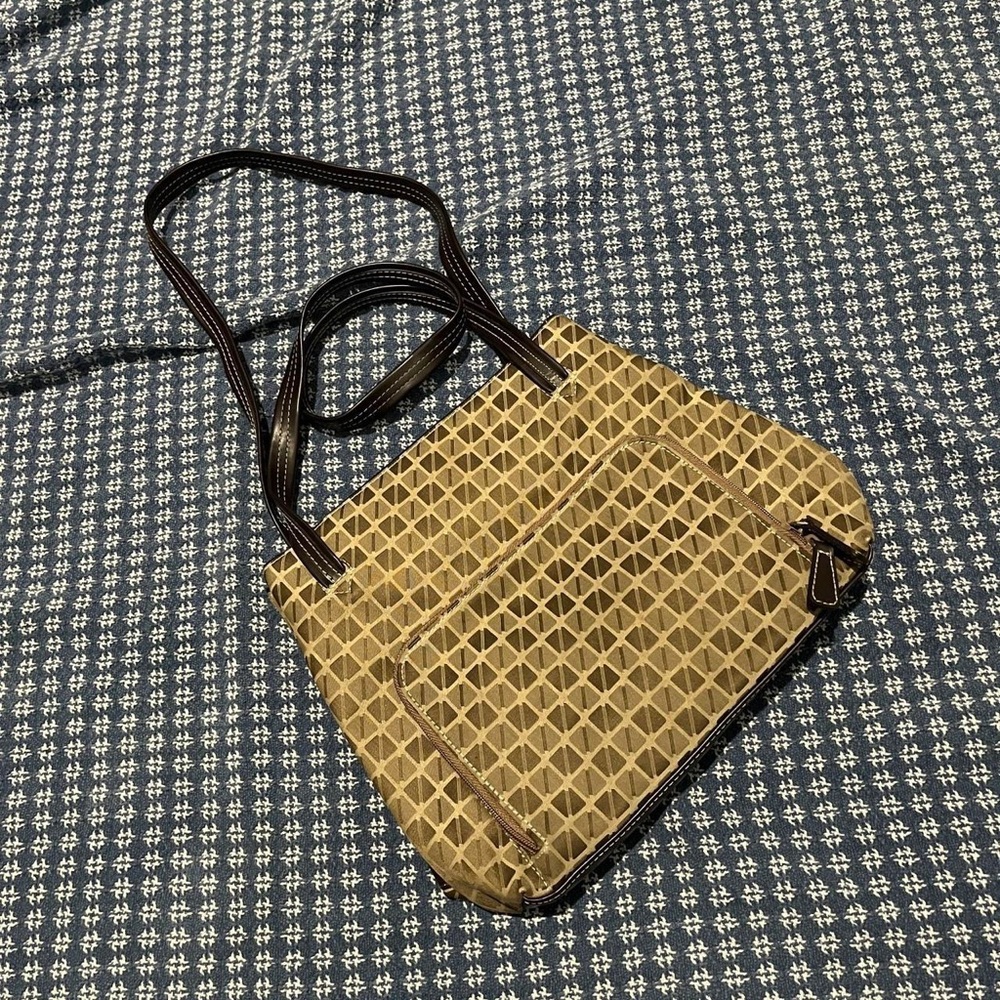 Nine and Co. Triangle Y2K geometric brown neutral shoulder bag double strap